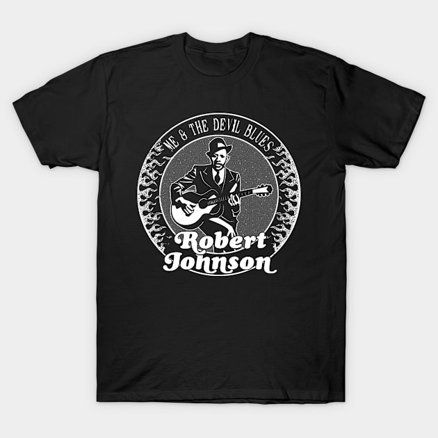 Robert Johnson - Me & The Devil Blues T-Shirt by CosmicAngerDesign